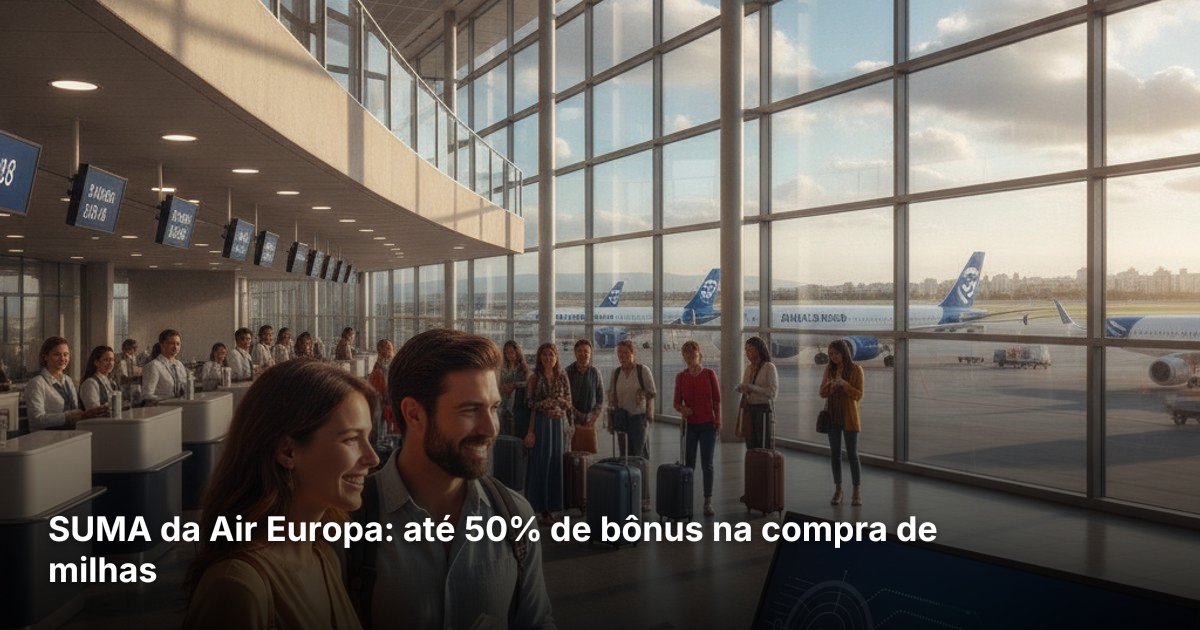 SUMA da Air Europa: até 50% de bônus na compra de milhas
