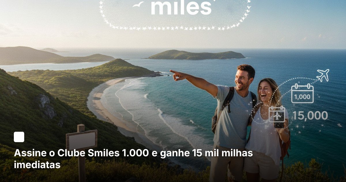 Assine o Clube Smiles 1.000 e ganhe 15 mil milhas imediatas