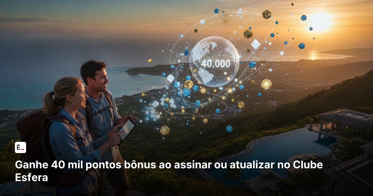Ganhe 40 mil pontos bônus ao assinar ou atualizar no Clube Esfera
