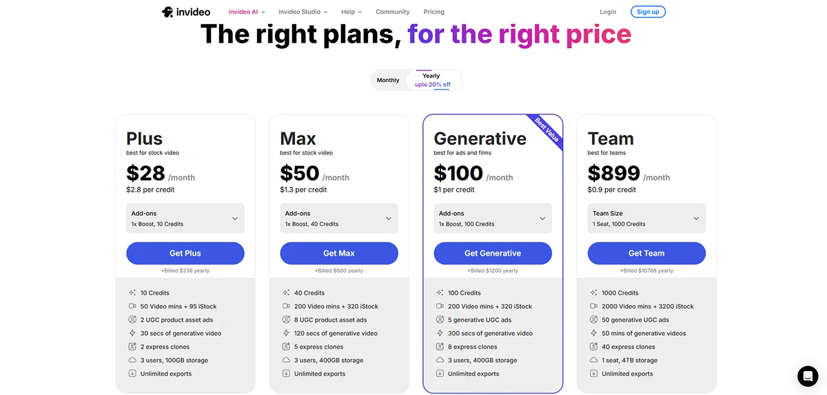 invideo-pricing