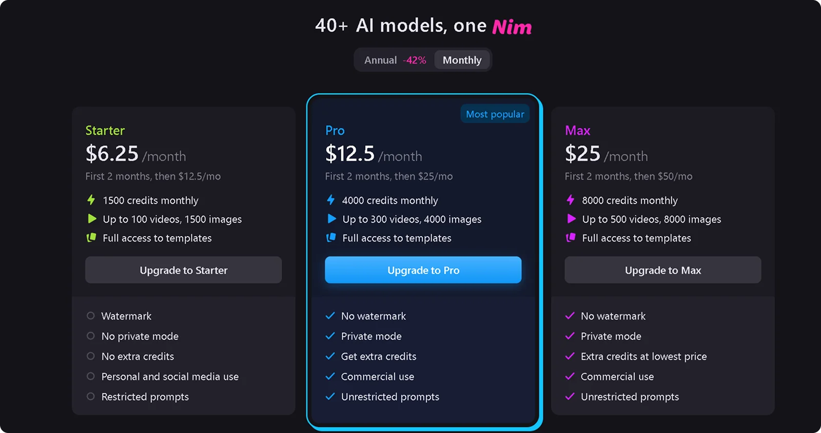 nim-pricing