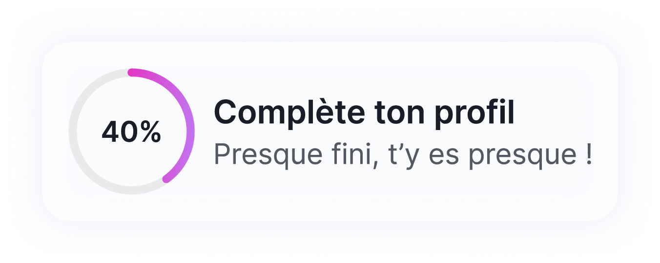 Icône représentant un badge de progression, symbolisant l’évolution, la montée en compétence ou l’avancement d’un profil professionnel.