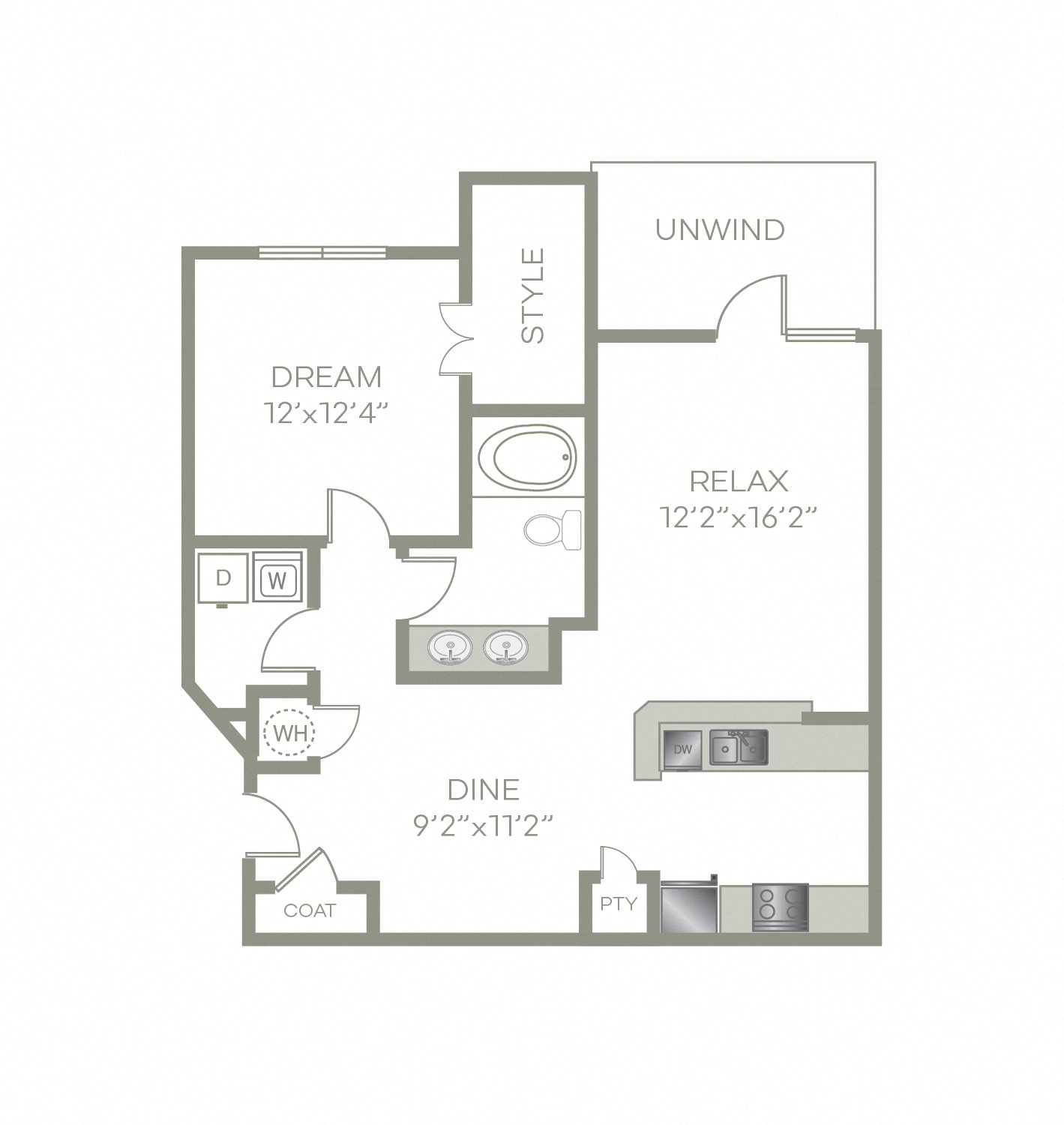 1 Bed, 1 Bath Deluxe