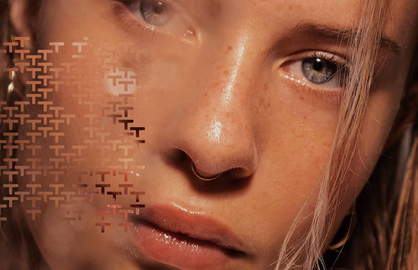 Close-up shot of a woman's face