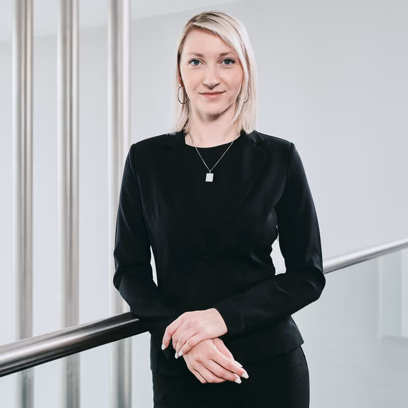 Portrait of Johanna Reiche, Head of Marketing at Heggemann, driving visibility and building trust in aerospace