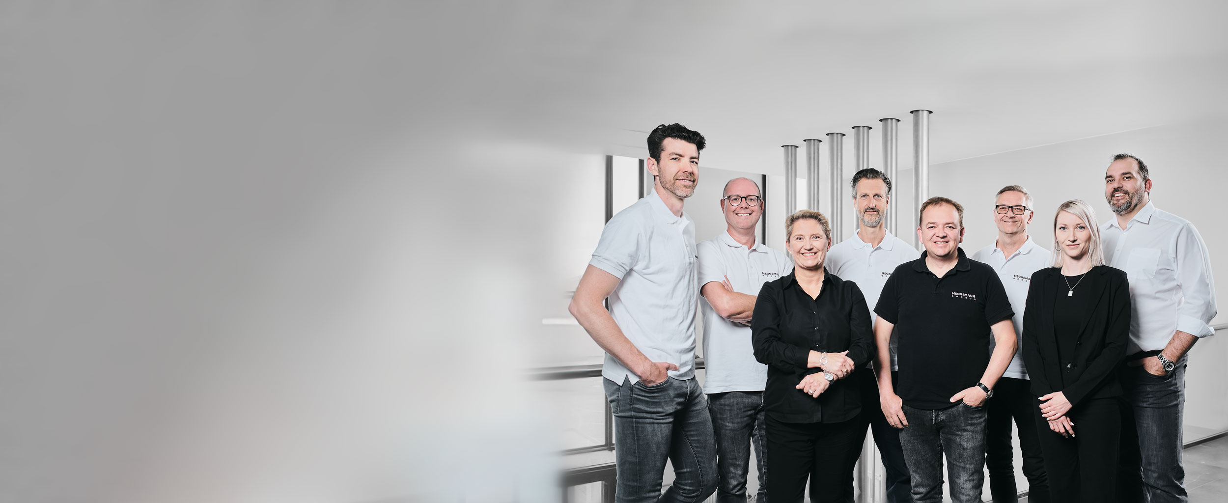 Group photo of Heggemann leadership team, emphasizing visibility, accessibility, and involvement in aerospace operations