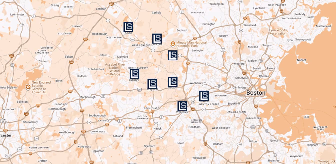 Map showing multiple locations marked 