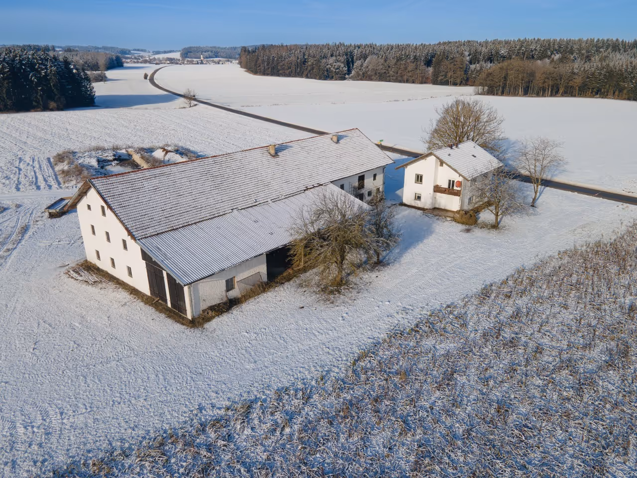 Bauernhof im Chiemgau im Winter, Beispielobjekt Zeltsperger Immobilienbewertung