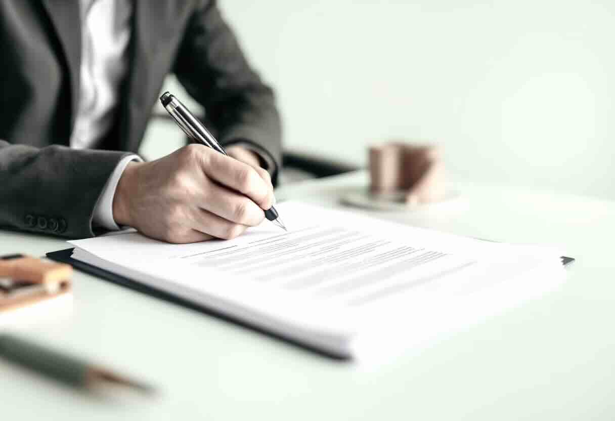 image of legal documents being signed