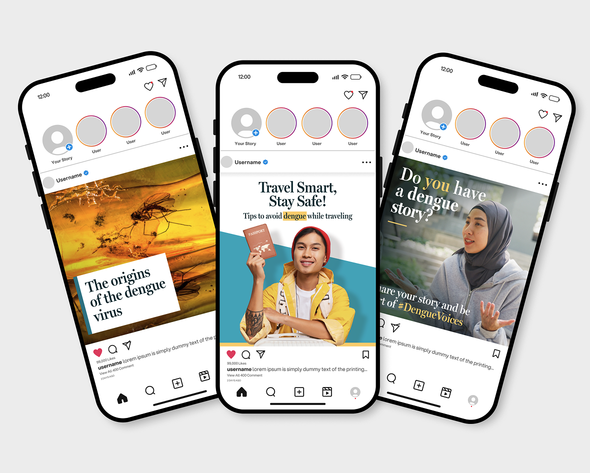 Dengue awareness social media campaign designs for Dengue.com