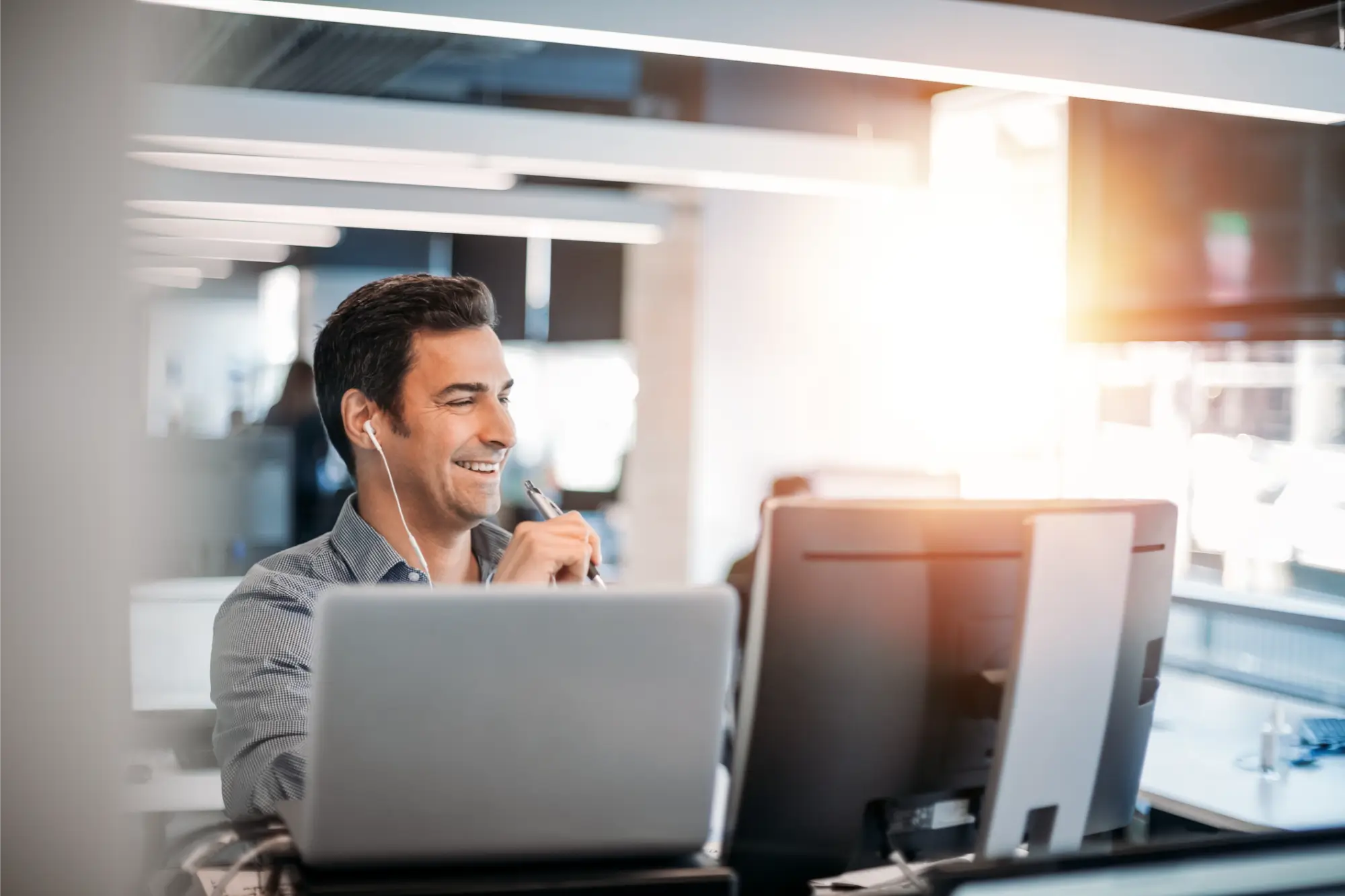 Man sitting a desk