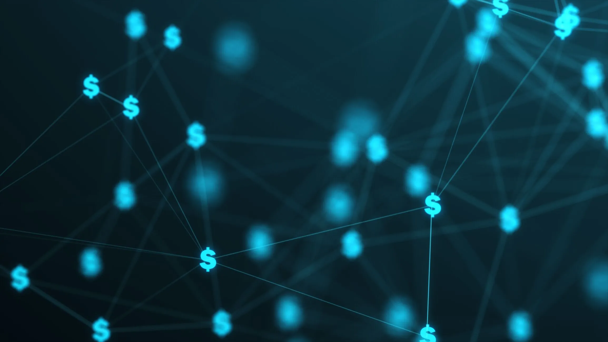 Digital payment network with connected dollar symbols