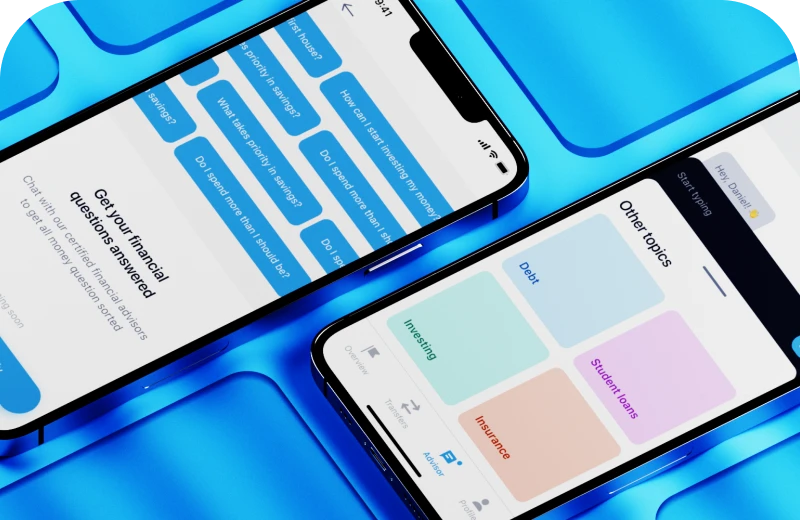 Mobile screen with a banking app