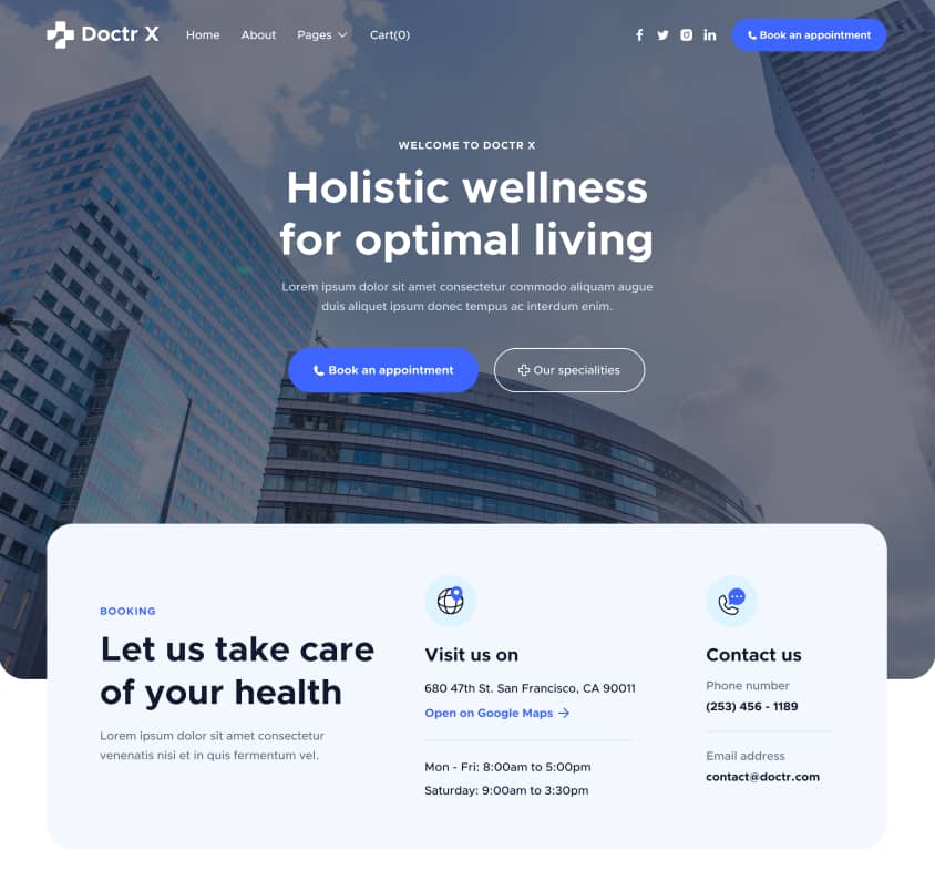 Doctr X - Home V3 Page - Healthcare Webflow Template