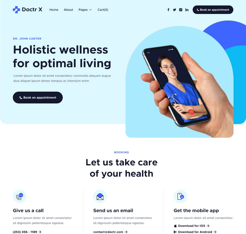 Doctr X - Home V4 Page - Healthcare Webflow Template