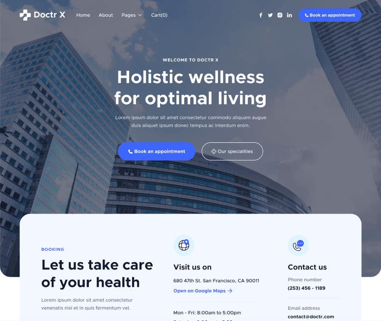 Doctr X - Home V3 Main Page - Healthcare Webflow Template