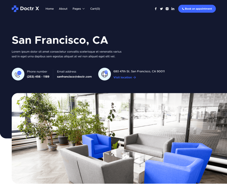 Doctr X -  Hospital Single Main Page - Healthcare Webflow Template