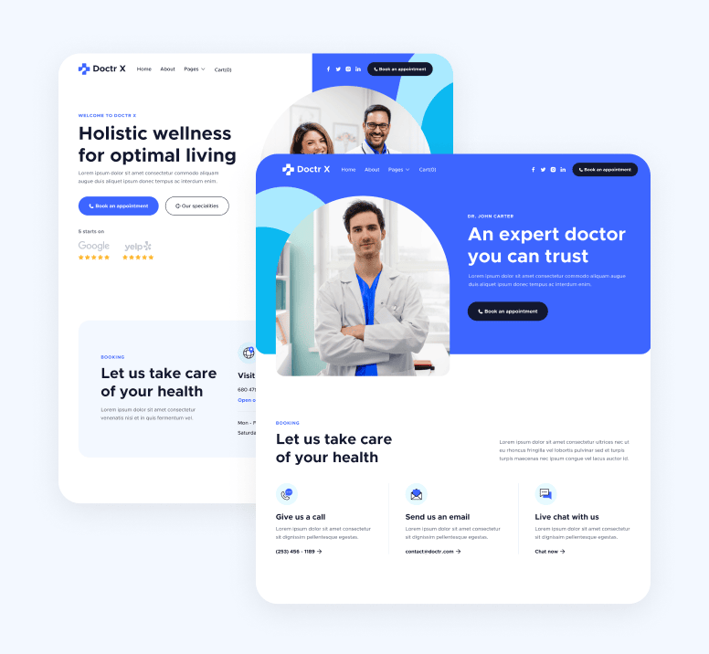 Doctr X - 26 Pages Included - Healthcare Webflow Template