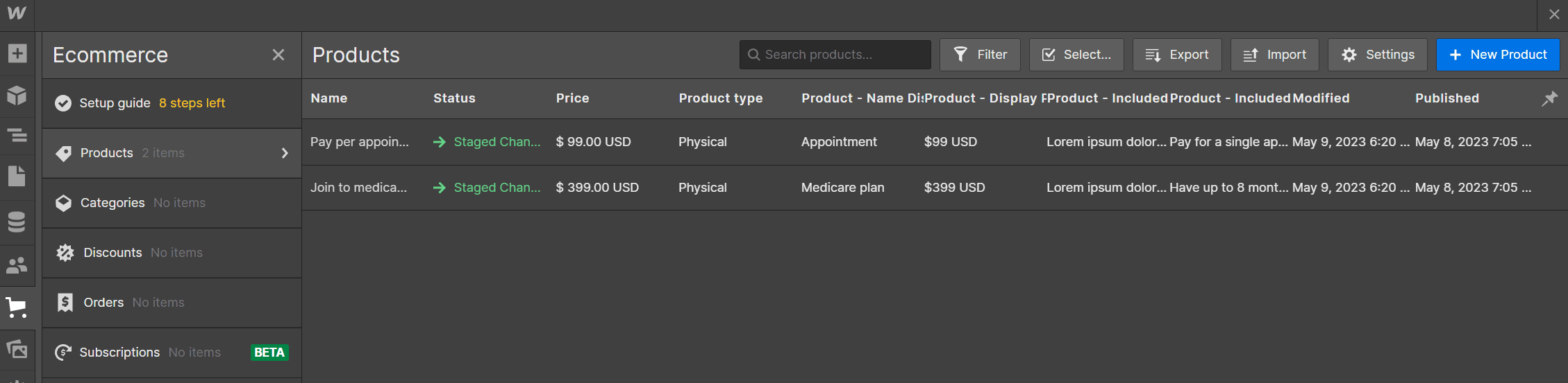 Start Here Products Cms - Doctr X Webflow Template