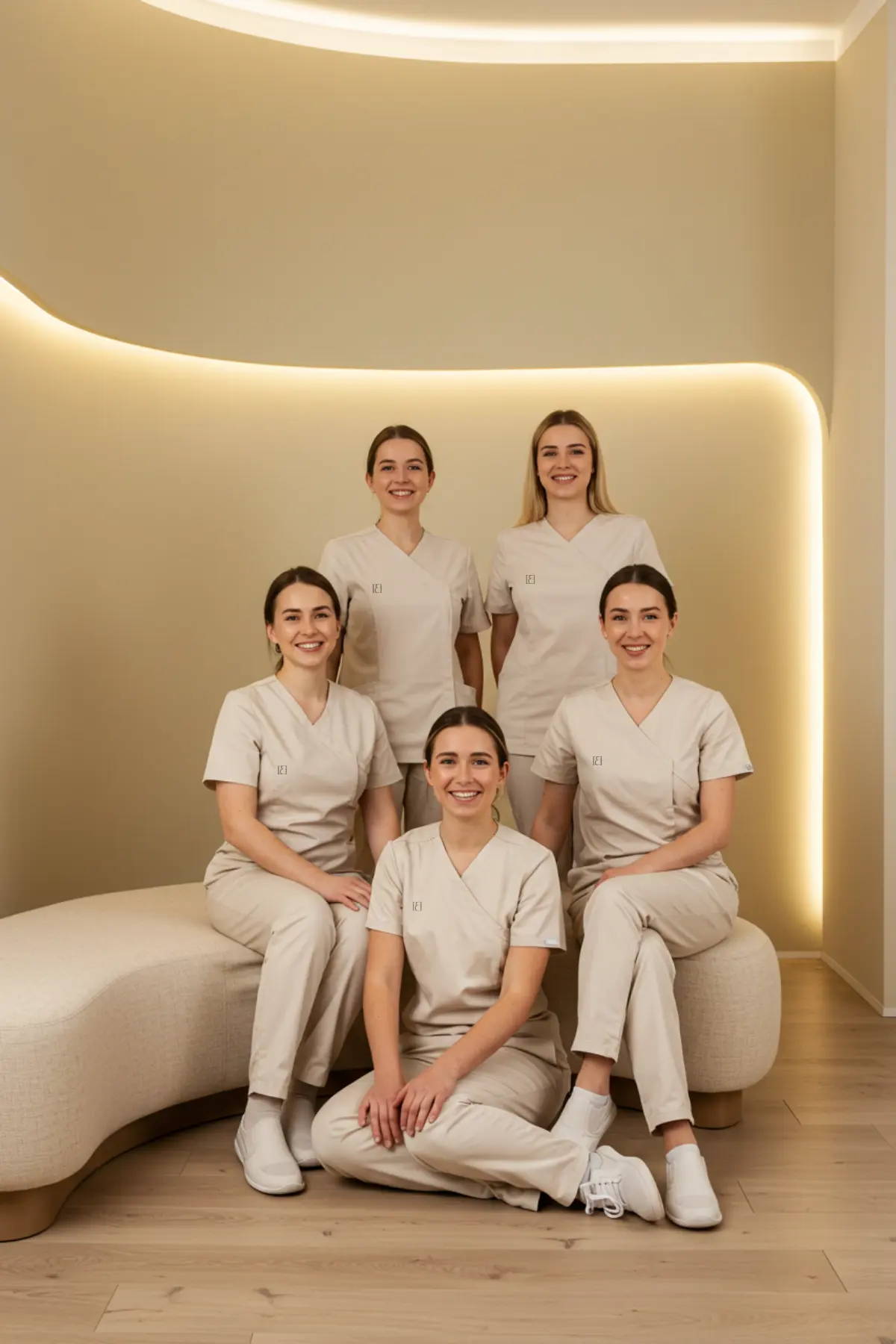 Mood board d'inspiration généré à l'IA pour le Dr Elise Bonnet, par Metara. 
(service: identité visuelle)