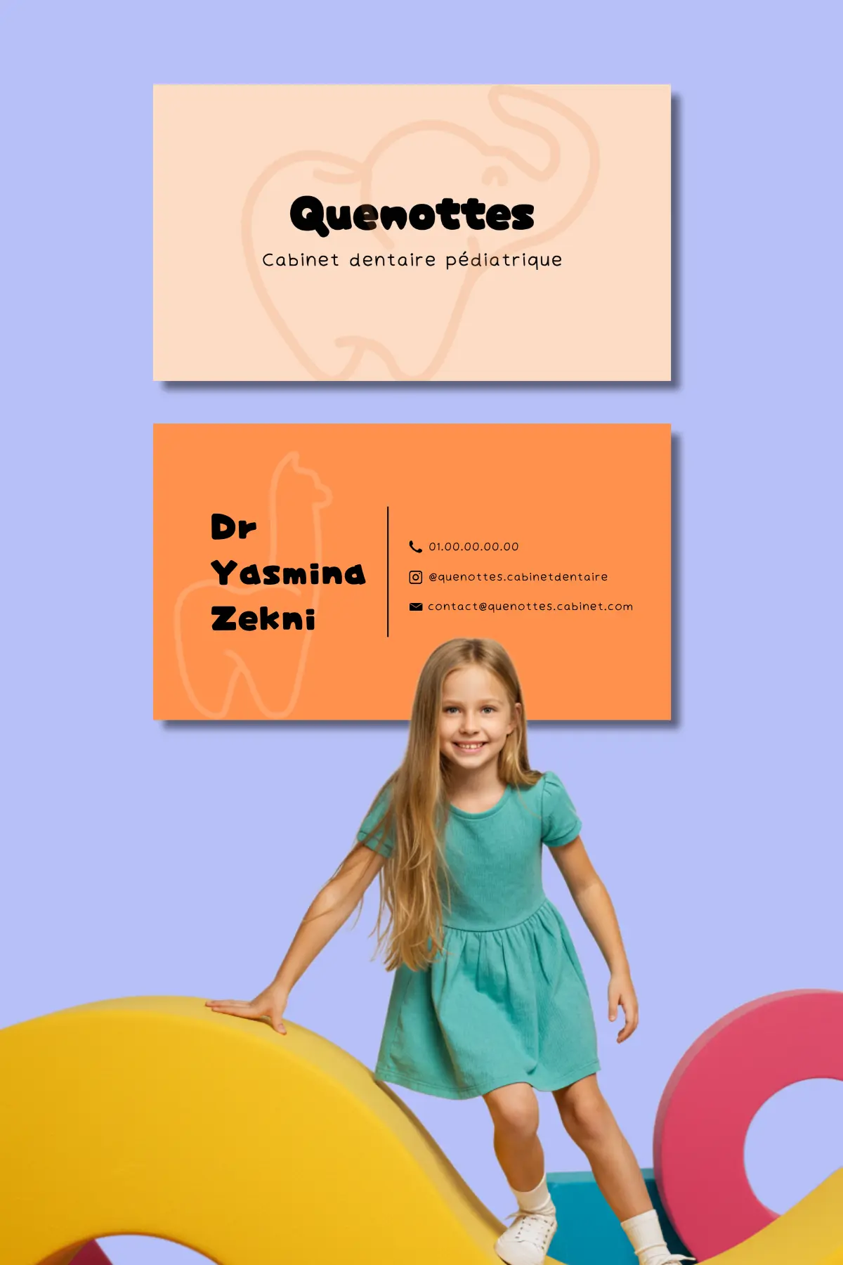 Carte de visite réalisée pour le Cabinet Quenottes, par Metara. 
(service: identité visuelle)