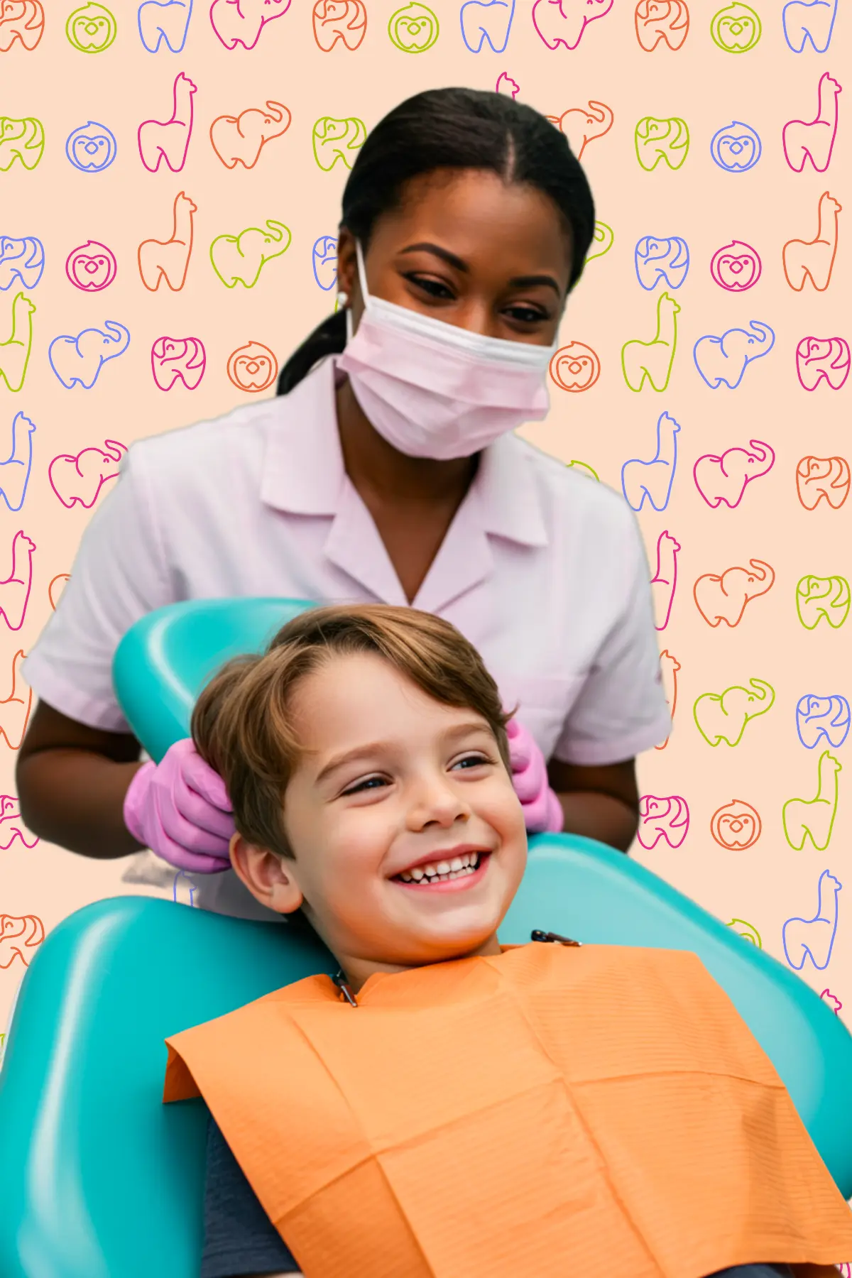 Mood-board d'inspiration généré à l'IA pour le Cabinet Quenottes, par Metara. 
(service: identité visuelle)