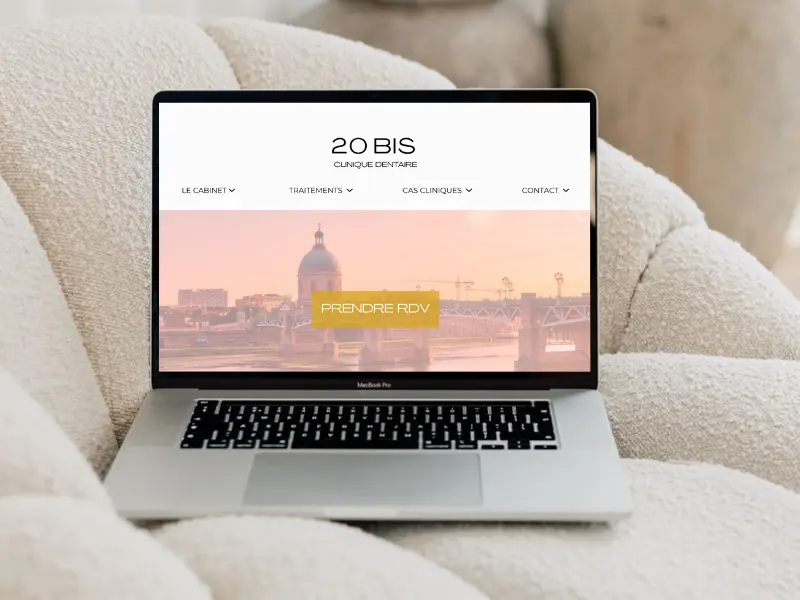 Mock-up d'inspiration réalisé pour le cabinet 20 BIS, par Metara. 
(service: identité visuelle)