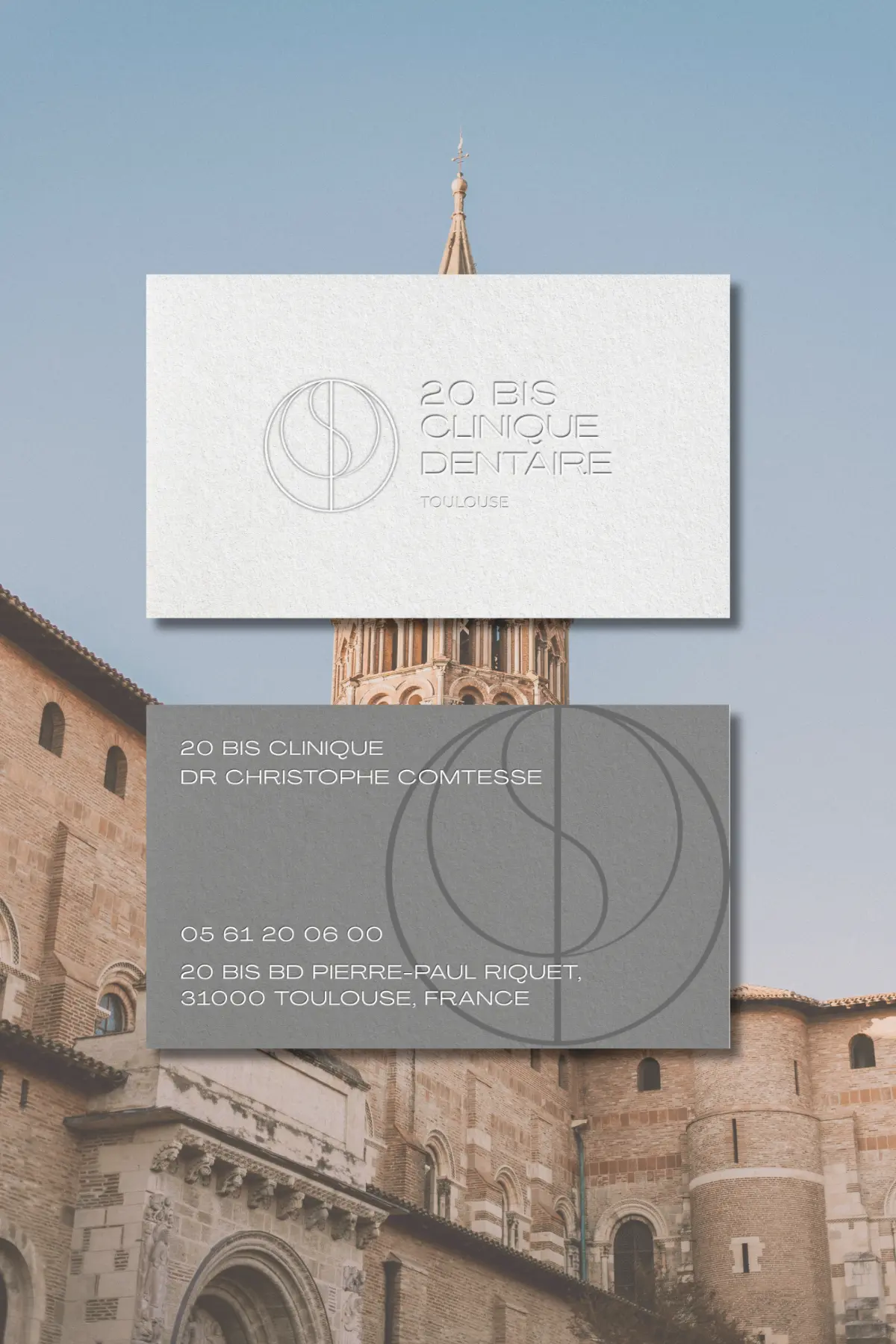 Carte de visite réalisée pour le cabinet 20 BIS, par Metara. 
(service: identité visuelle)