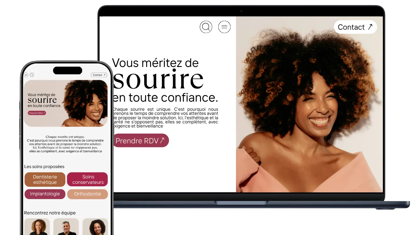 Création site internet secteur dentaire — web design professionnel — réalisé par Metara Communication