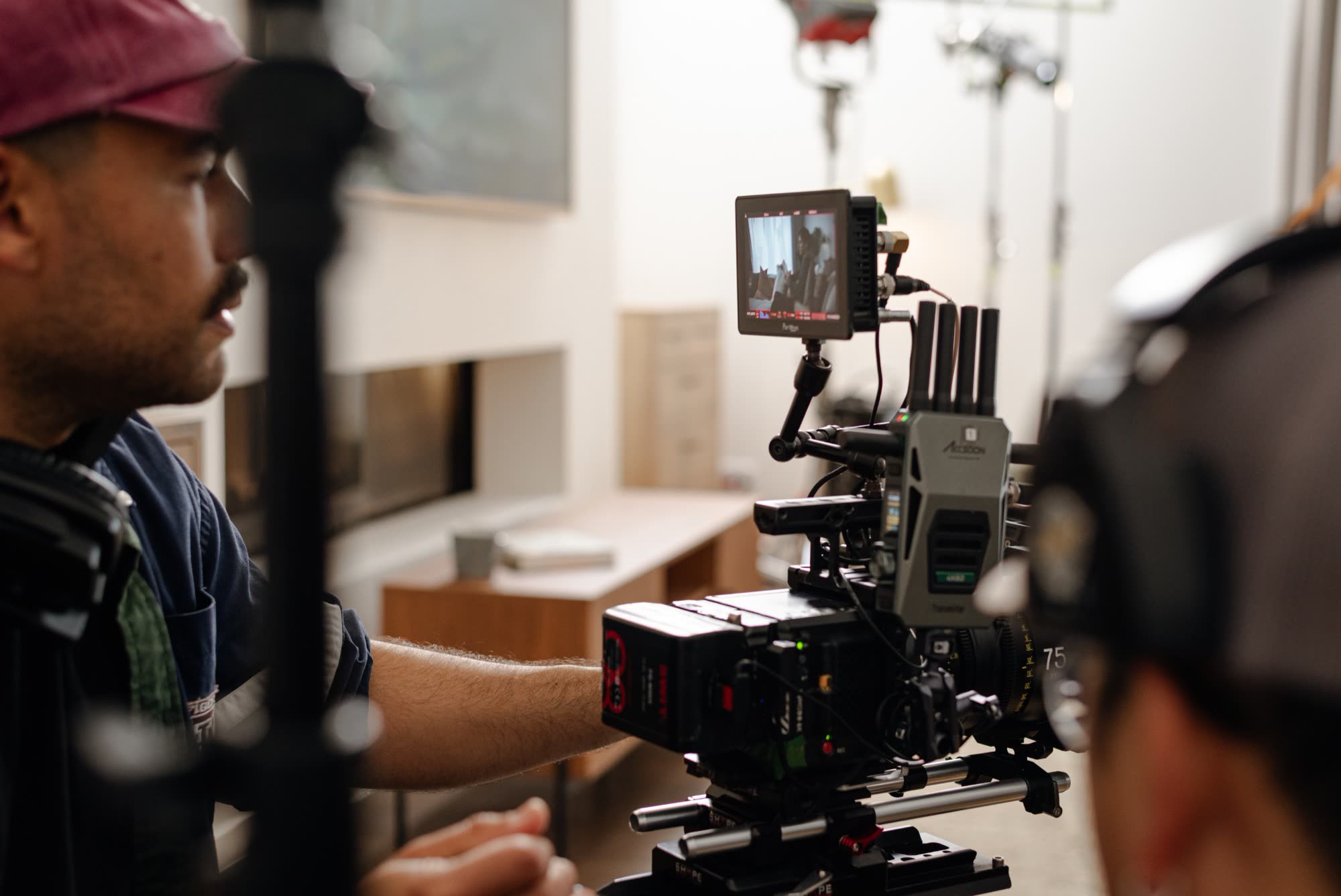 Camera operator on set