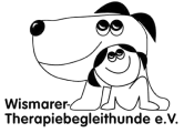 Logo mit einem stilisierten Hund, der ein Herz hält, und dem Text "Wuppertal Therapiehundeverein".