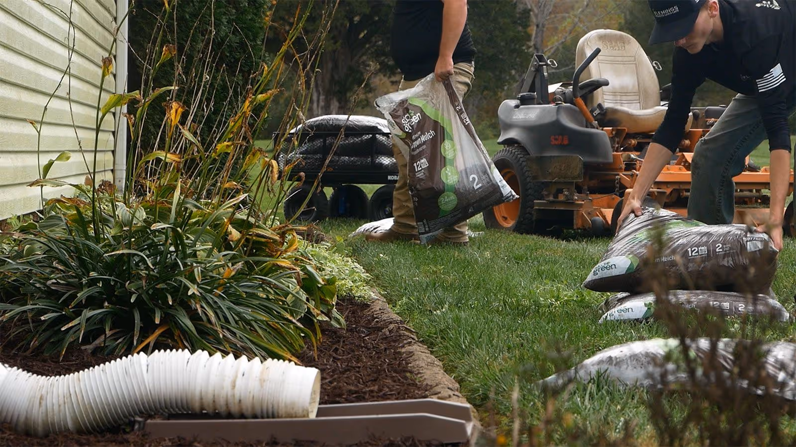 Professional mulch installation by Flemings Detailed Lawn Care enhancing landscape beds in Dickson County Tennessee