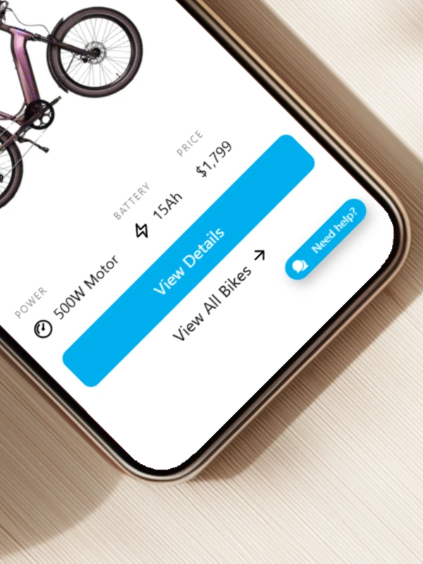 A close-up of a custom product card on Magnum Bikes' e-commerce website