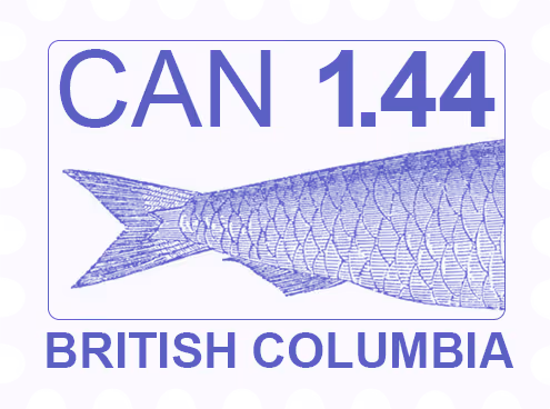 A stamp for a postcard from British Columbia