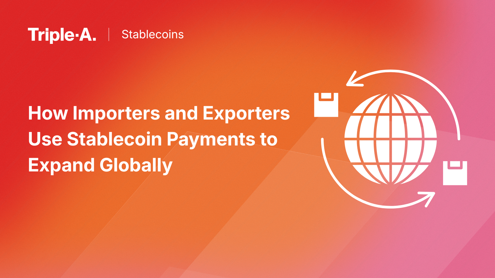 Image showing blog title and depicting international trade with a globe icon