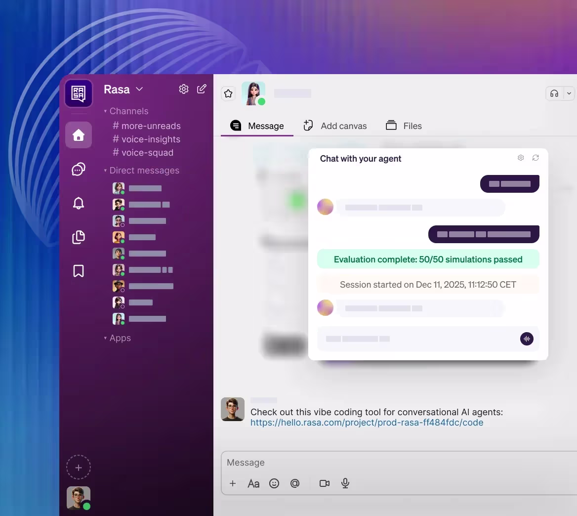 Rasa slack feature