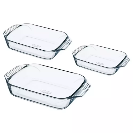 3 Piece Glass Roaster Set