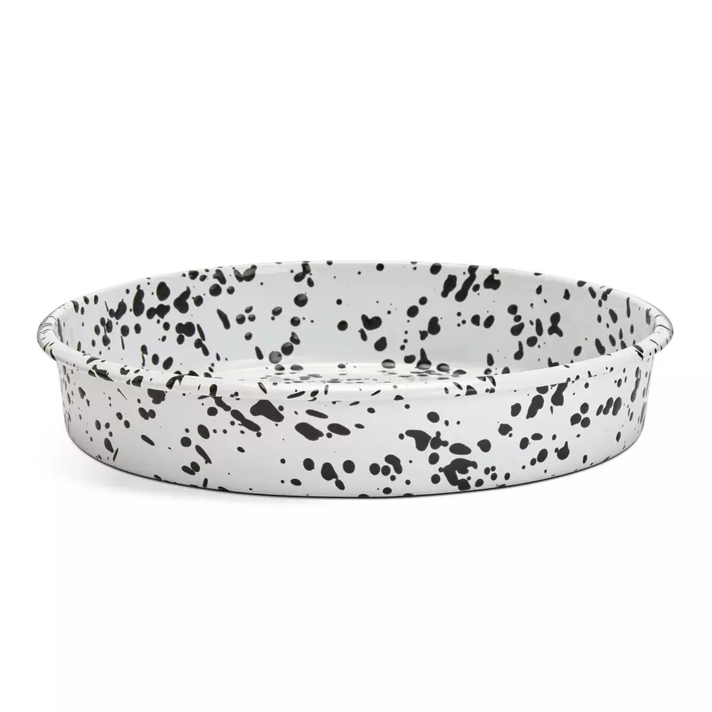 26cm Enamel Round Dish - White