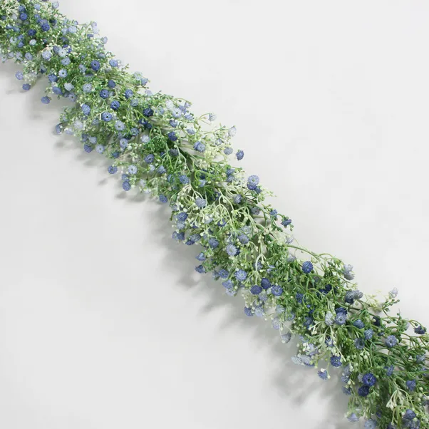 Artificial Million Star Gypsophila Blue Garland 180cm