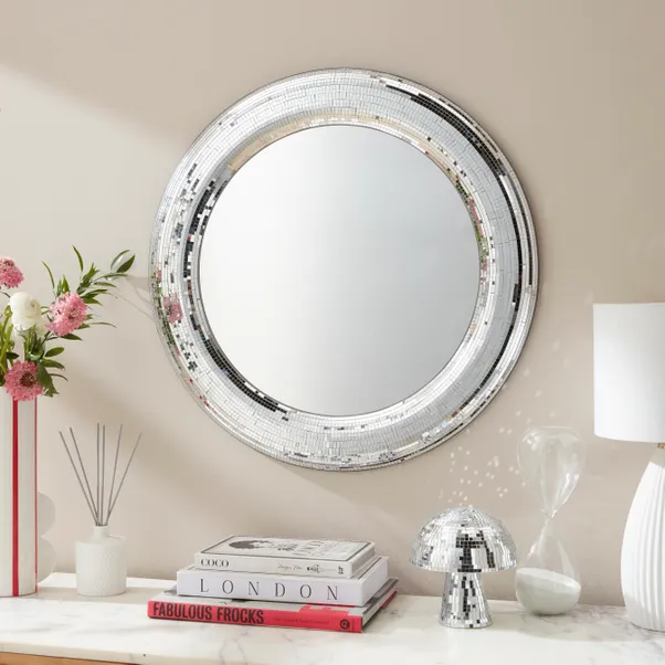 Disco Ball Domed Frame Round Wall Mirror