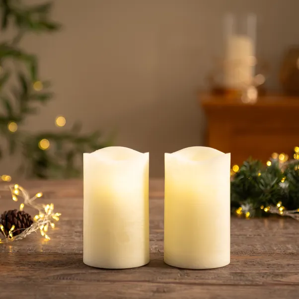 Set of 2 Cinnamon Vanilla LED Candles