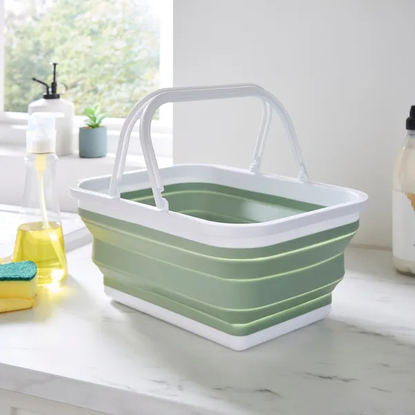 Collapsible Cleaning Bowl with Handle Sage