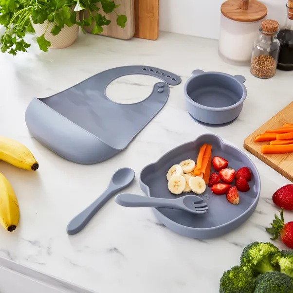 Silicone Bib, Bowls and Cutlery Set