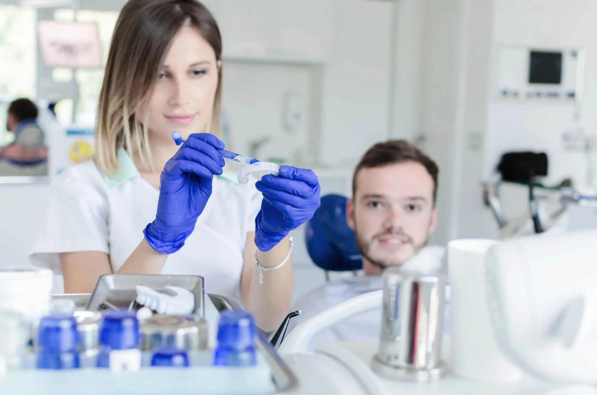 Dentist preparing for teeth whitening Jupiter