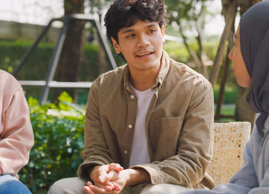 Three people in San Jose, CA discuss underlying patterns and influence for healthier coping in psychodynamic psychotherapy.