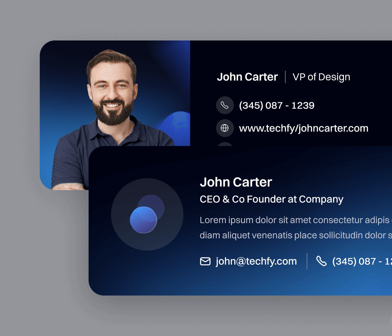 Techfy X - Email Signature - Dark Mode Startup Webflow Template