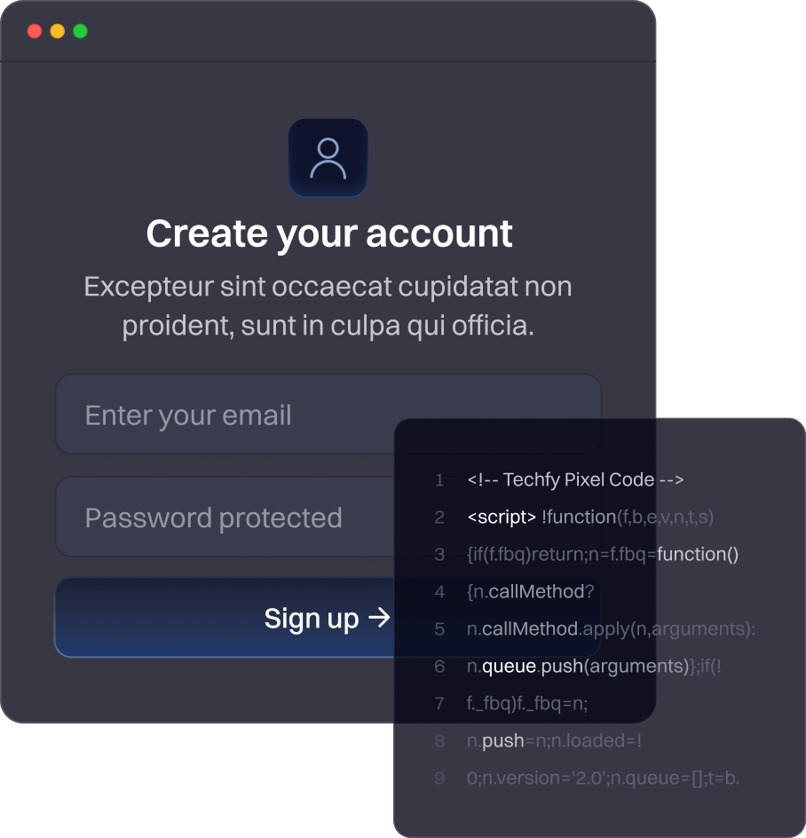 Create Your Account Image Transparent - Techfy X Webflow Template