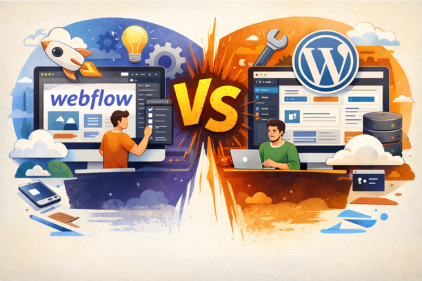 image of group discussion around technology (for a consumer apps)