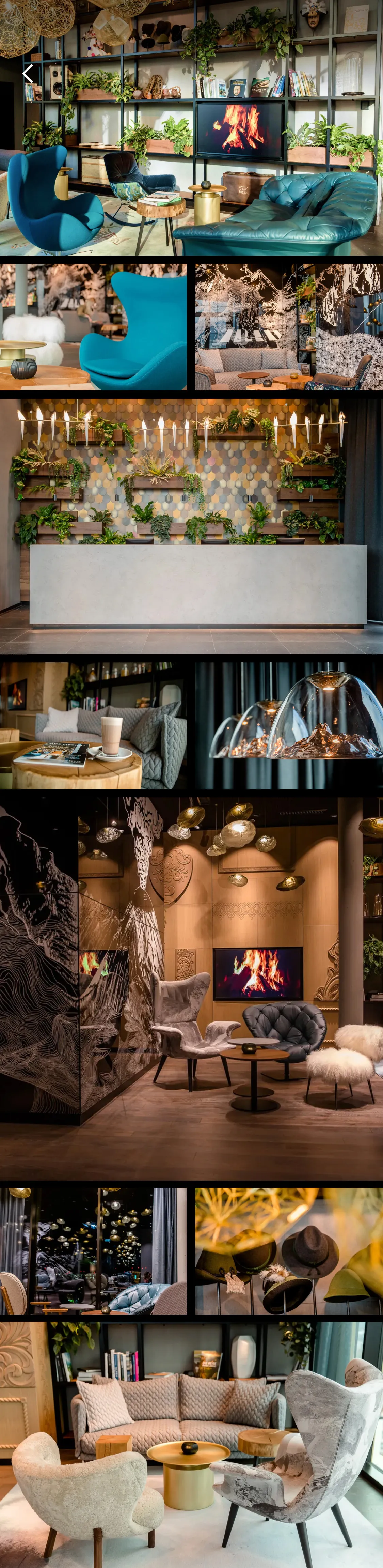 Image gallery with pictures from a hotel