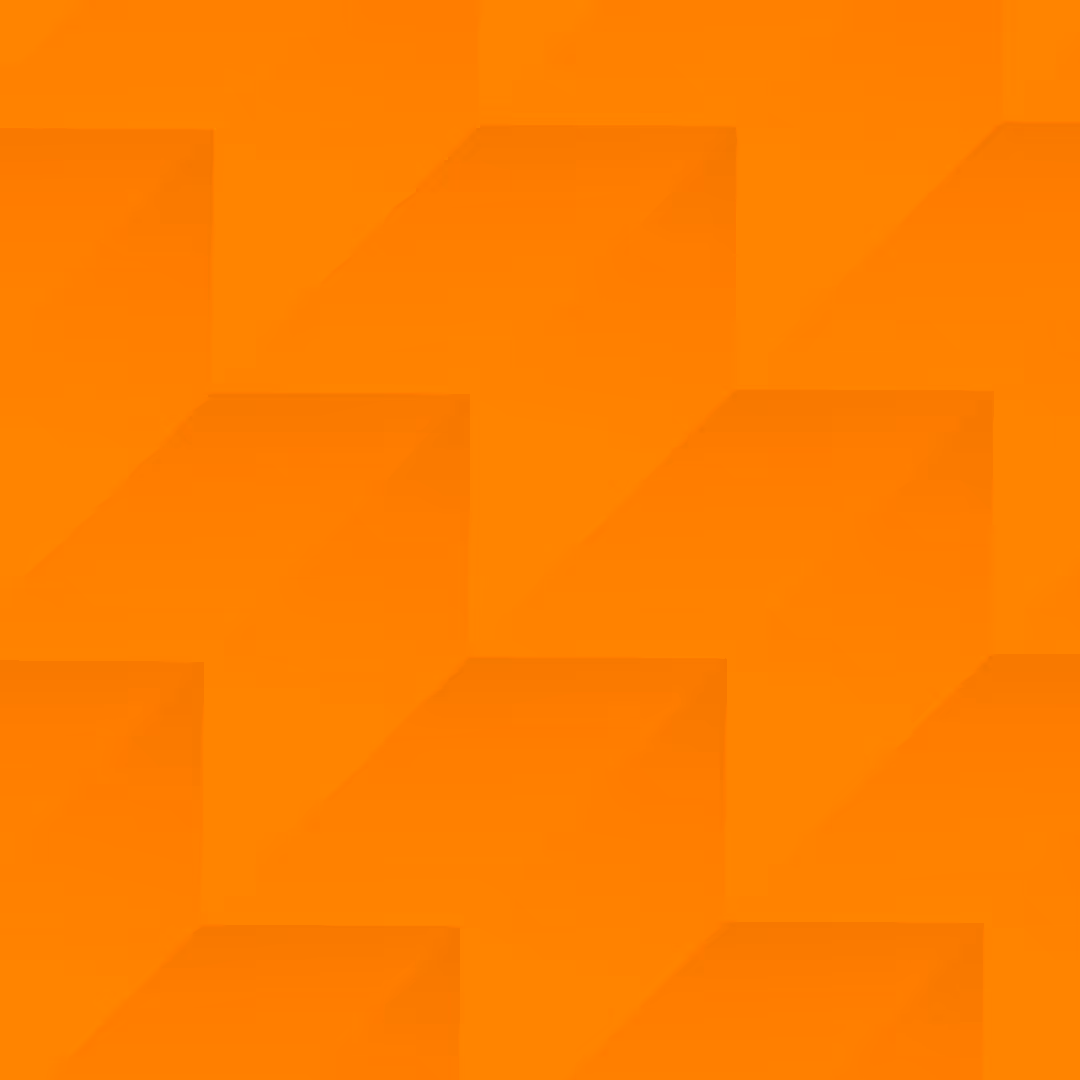 Padrão geométrico laranja abstrato com formas tridimensionais quadradas.